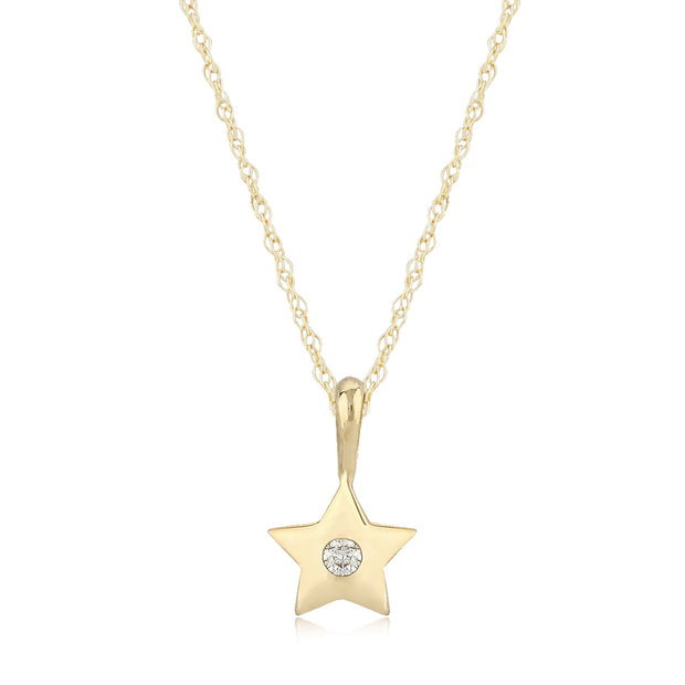 Yellow Gold Star Pendant Necklace