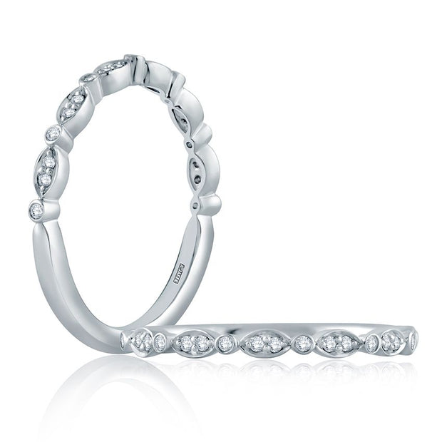 Marquise and Round Shape Diamond Stackable Half Circle Band (Test Product)