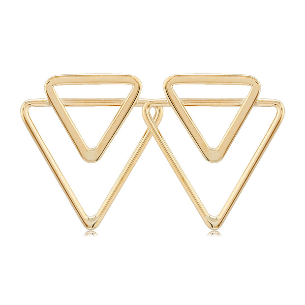 Yellow Gold Triangle Earrings