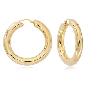 White Gold Donut Hoop Earrings