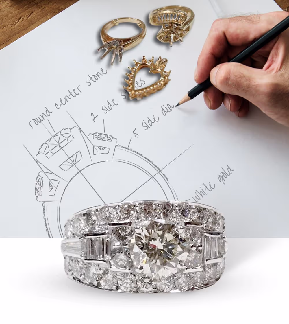 Custom engagement ring and jewelry design process at Silverstone Jewelers