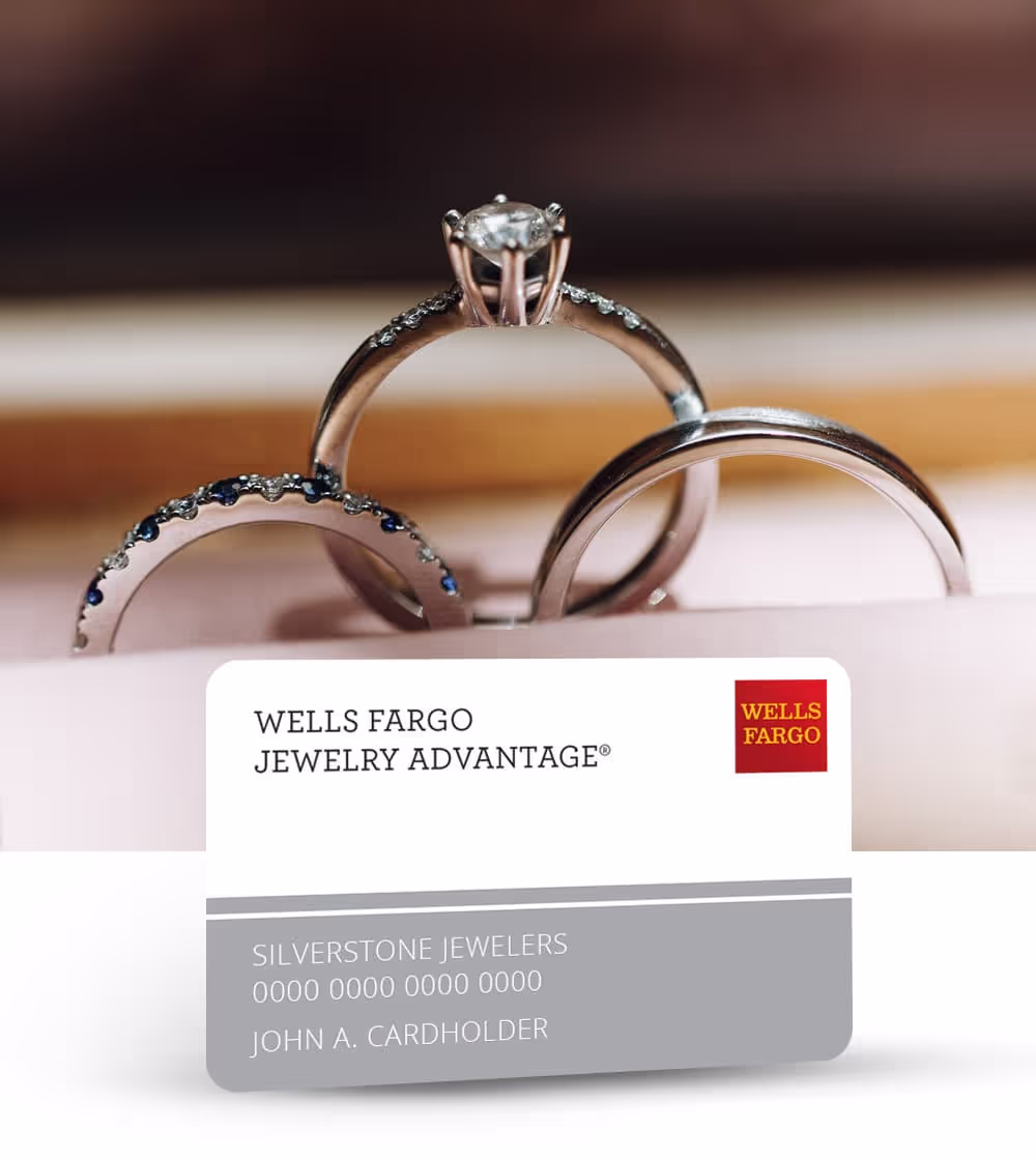 Jewelry financing options through Wells Fargo at Silverstone Jewelers